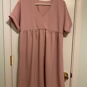 Blush Pink Knee Length Dress